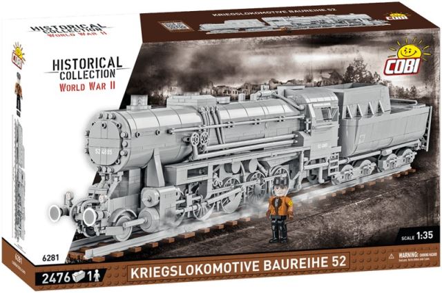 Cobi 6281 World War II 1:35 Parná lokomotíva Kriegslokomotive Baureihe 52 s tendrem