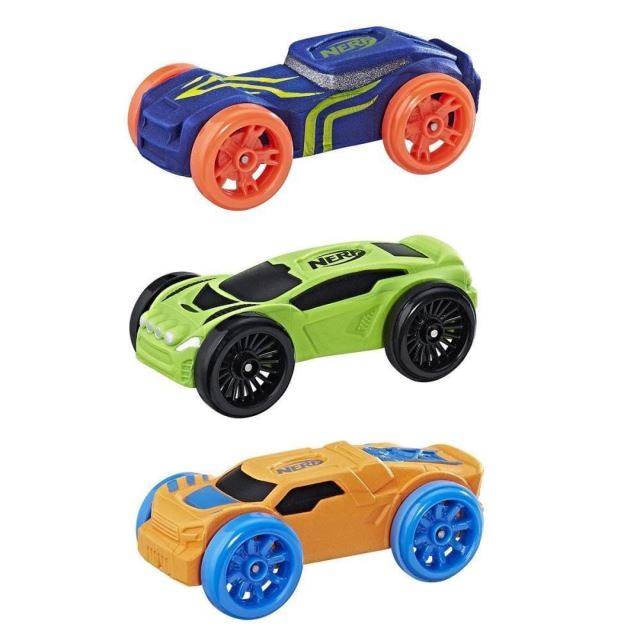 NERF Nitro náhradní vozidla 3 ks, modré, zelené, oranžové, Hasbro C0775
