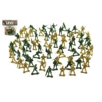 Figurky vojáci 72 ks, 4,5 cm, 2 barvy (1)