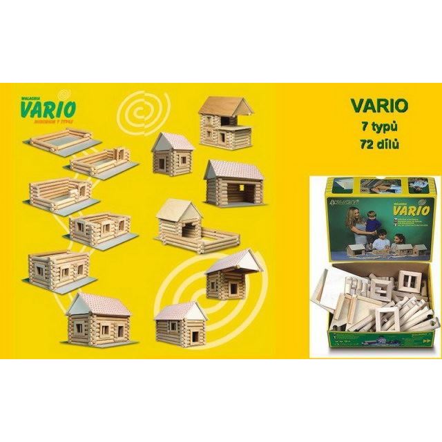 Walachia Vario 7 typů - dřevěná stavebnice - 72 dílů