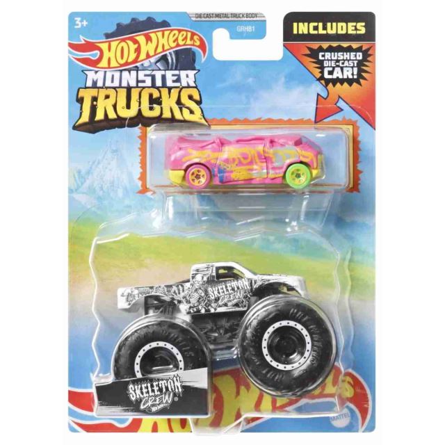 Hot Wheels® Monster Trucks s angličákem Skeleton Crew, Mattel HDC01