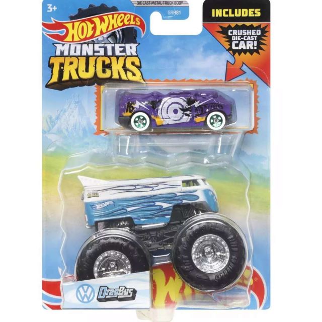 Hot Wheels® Monster Trucks s angličákem Drag Bus, Mattel HDC00