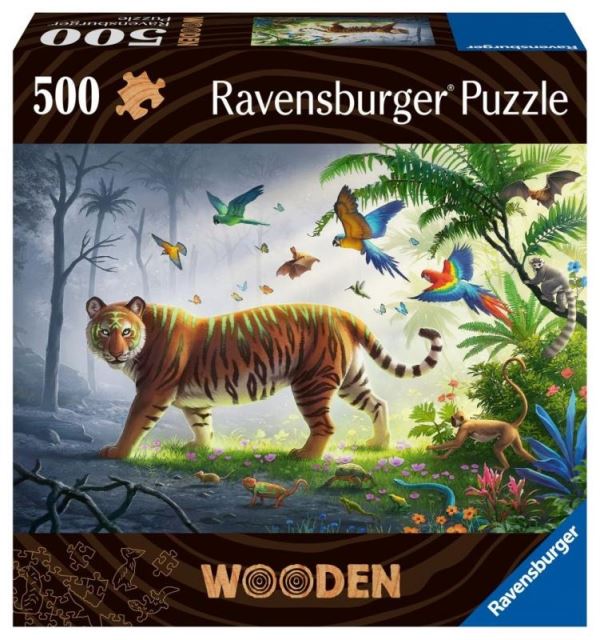 Ravensburger Drevené puzzle Tiger v džungli 500 dielikov