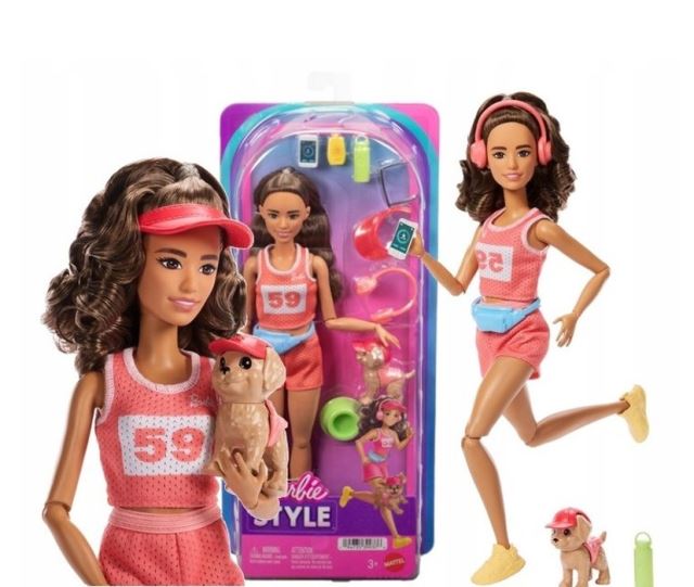 Mattel Barbie® Wellness bábika bežkyňa s psíkom, JNM28