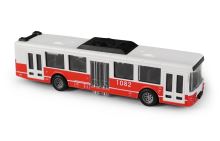 Autobus MHD červený 16 cm - otváracie dvere