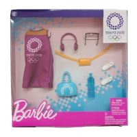 Barbie Kolekce oblečků TOKYO 2020 bordó šaty, Mattel GJG33 (1)