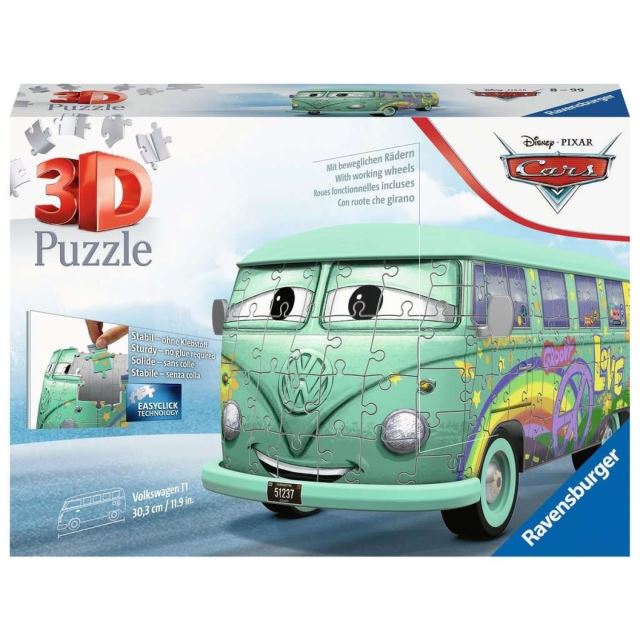 Ravensburger 11185 Puzzle 3D Fillmore VW autobus Disney Pixar Cars 162 dílků