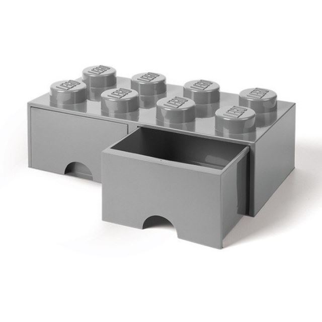 LEGO Úložný box 250x502x181 se šuplíky šedý