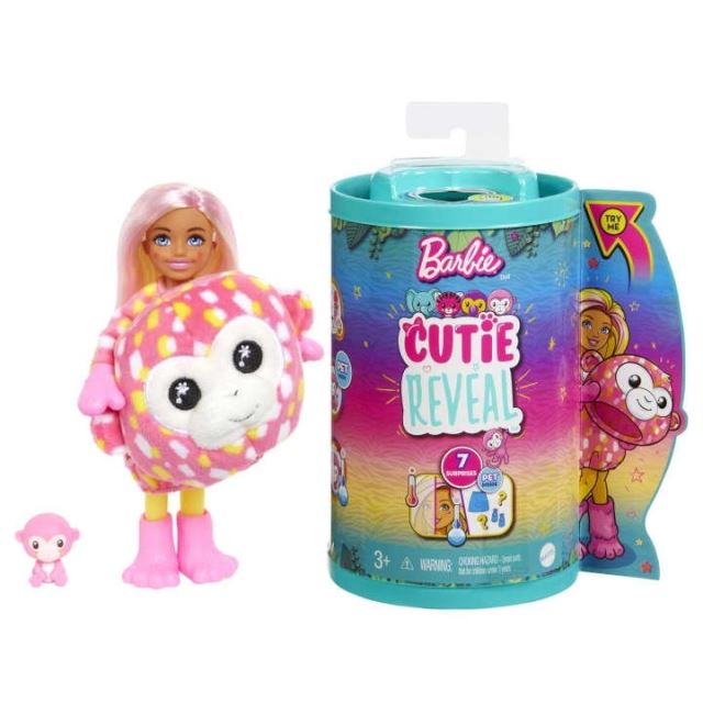 Mattel Barbie Cutie Reveal CHELSEA DŽUNGLE Opice, HKR14