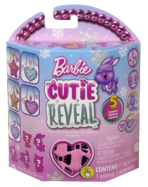 Mattel Barbie® Cutie Reveal™ Plyšová kabelka ružové srdce HKR38