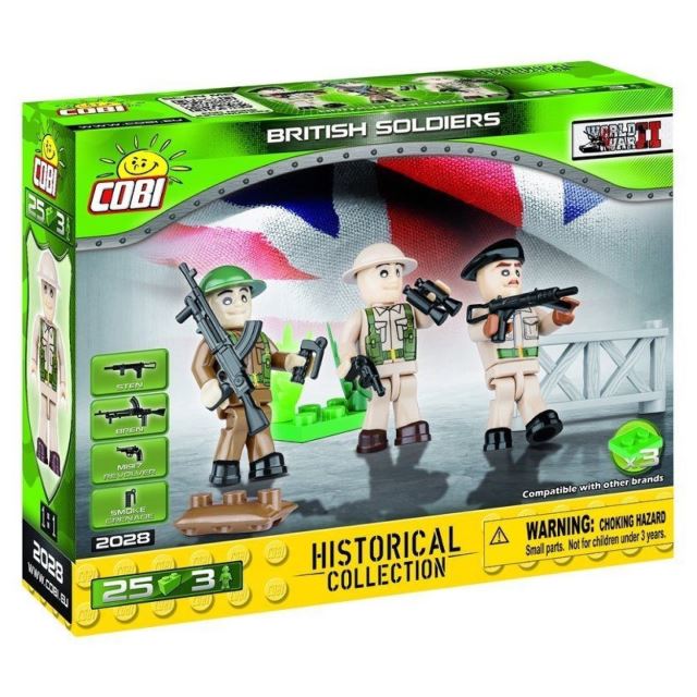 COBI 2028 SMALL ARMY – 3 figurky s doplňky Britská armáda
