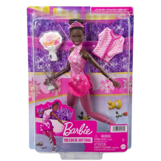 Mattel Barbie Zimné športy Krasokorčuliarka černoška, HCN31