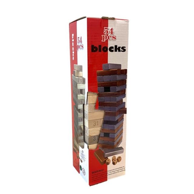 Dřevěná Jenga, věž s čísly