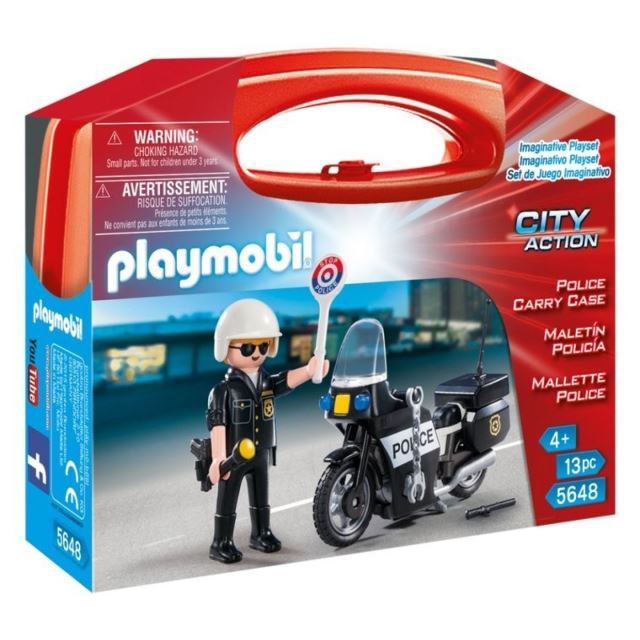 Playmobil 5648 Přenosný kufřík Policista s motorkou