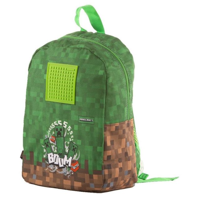 PIXIE CREW & MINECRAFT Detský batoh zeleno-hnedý