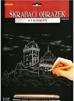 Škrabací obrázok strieborný Karlštejn