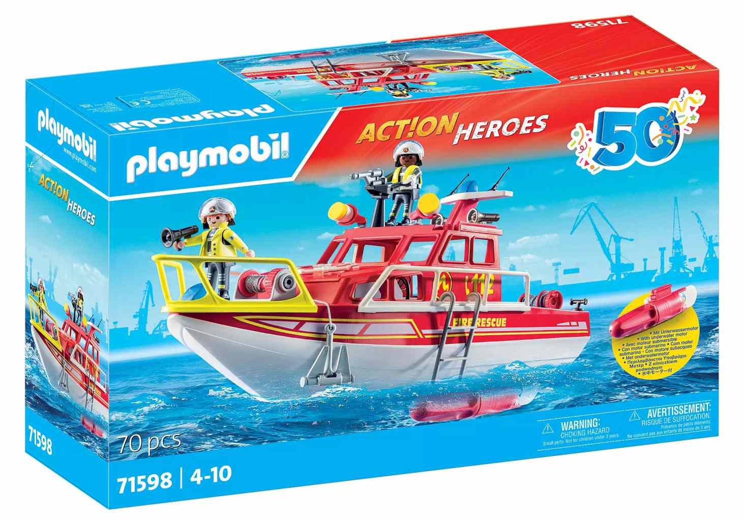 Playmobil 71598 hasičská záchranná loď s motorem