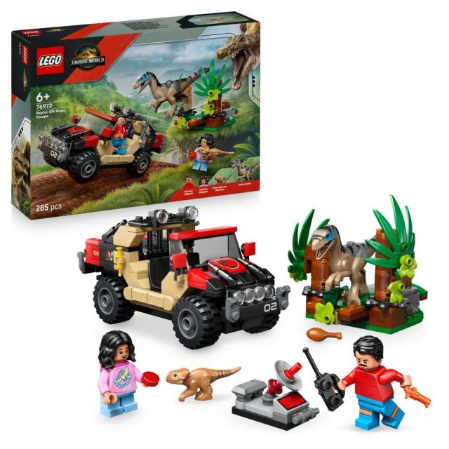 LEGO® Jurassic World 76972 Únik pred raptorom v terénnom aute