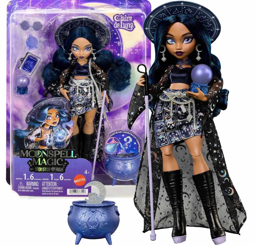 Mattel monster high čarodějka moonspell magic claire de luna jmb89