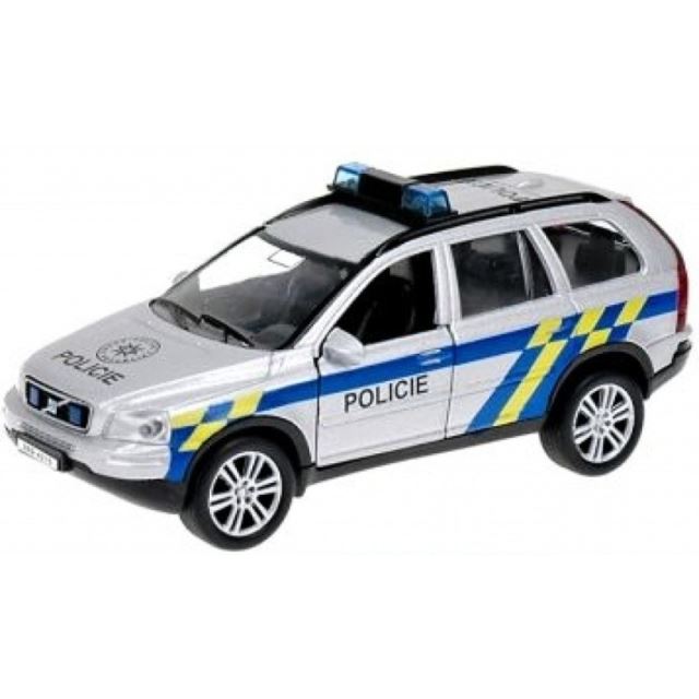 Kids Globe Policejní auto Volvo XC-90 kov 14cm se světlem a zvukem
