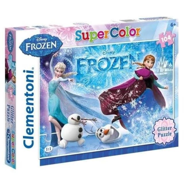 Clementoni 29712 Puzzle Super Color Glitter Ľadové Kráľovstvo 104 dielikov