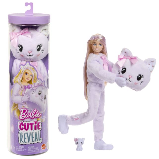 Mattel Barbie® CUTIE REVEAL Barbie sladké mašle - fialové kotě, JJP64