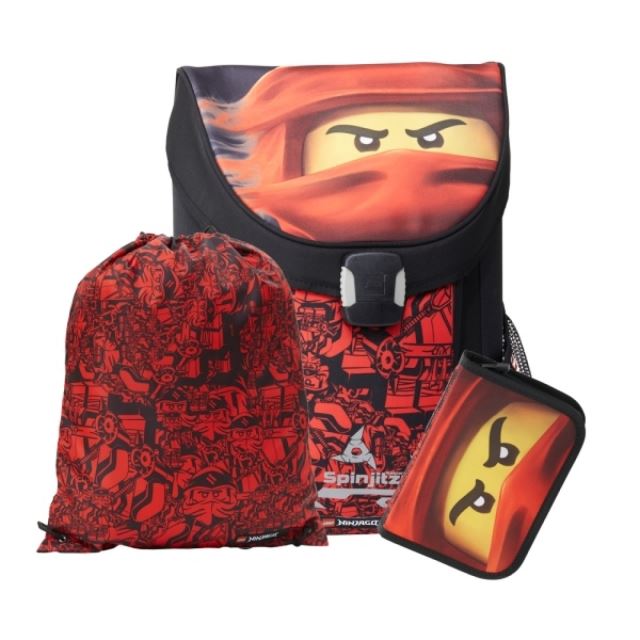 LEGO Ninjago Red EASY - školská aktovka, 3 dielny set
