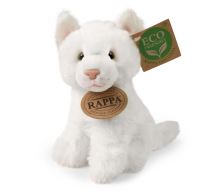 Eco-friendly plyšová mačka sediaca biela 14 cm