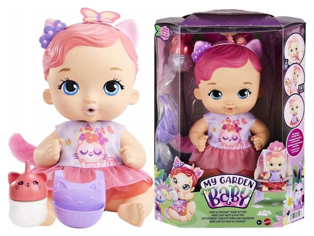 Mattel My Garden Baby™ Miminko růžovo-fialové koťátko