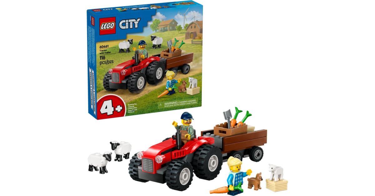 LEGO® CITY 60461 Červený traktor s přívěsem a ovcemi | Legenio ...