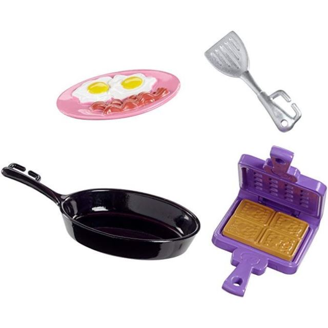 Barbie Vaření a pečení doplňky - vejce se slaninou, Mattel FHP70