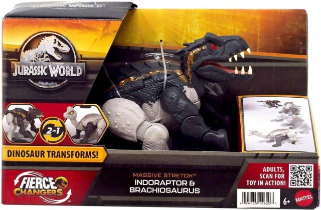 Mattel Jurský svet Dinosaurus 2 v 1 INDORAPTOR a BRACHIOSAURUS, HPD35