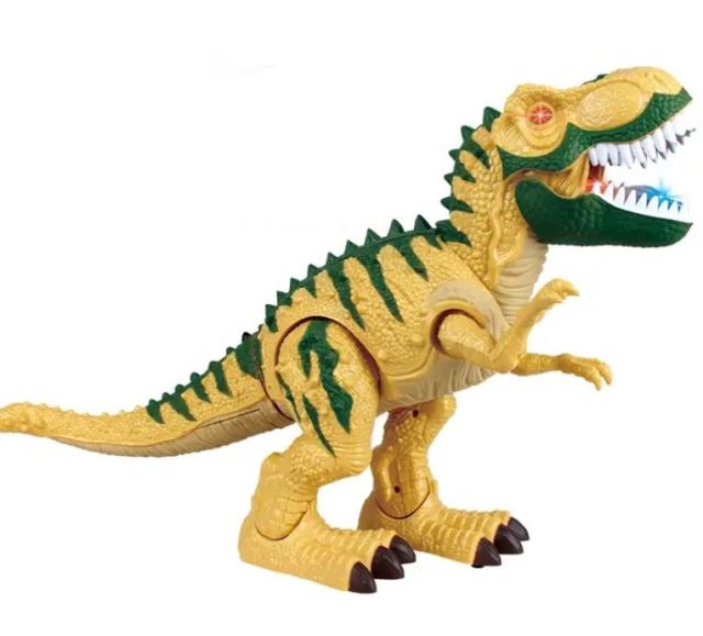Dinosaurus chodící s efekty 50 cm béžovo-zelený
