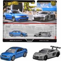 Hot Wheels® Premium angličák 2 ks Audi S4 Quattro &amp; Audi R8 LMS