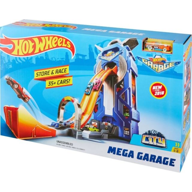Hot Wheels City MEGA Garáž se závodní dráhou, Mattel FTB68