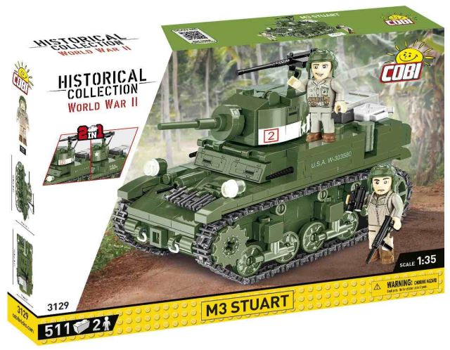 COBI 3129 Americký ľahký tank M3 Stuart 1:35