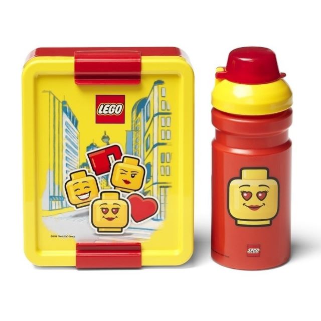 LEGO® ICONIC Girl Svačinový set (láhev a box) žlutá/červená