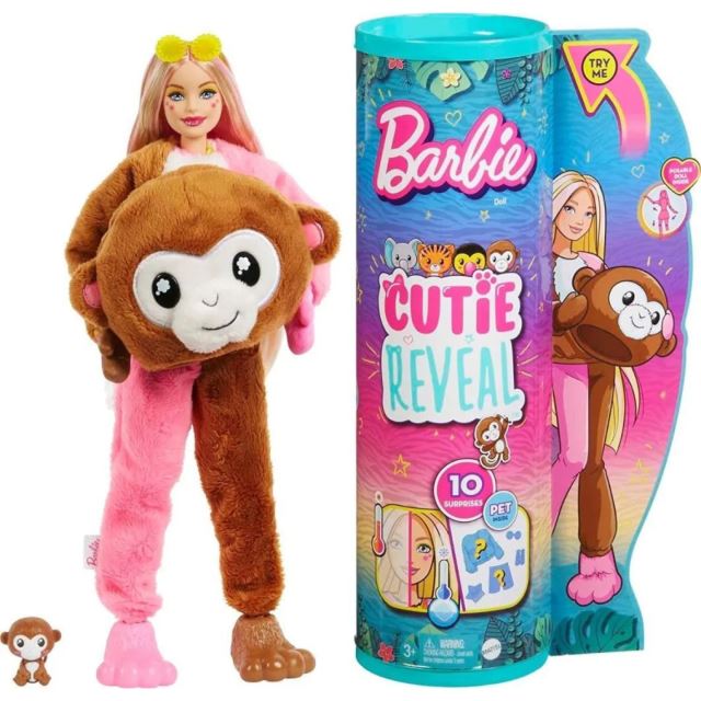 Mattel Barbie Cutie Reveal séria Džungľa Opica, HKR01