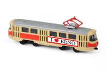 Kovová česká retro električka 16 cm BRNO