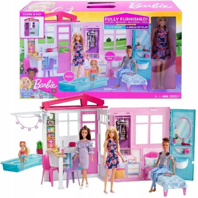 Mattel Barbie Útulný dům s panenkou, FXG55/GWY84