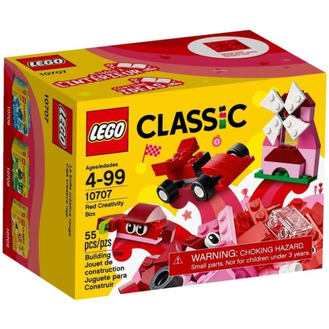 LEGO Classic 10707 Červený kreativní box, 55 kostek