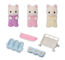 Sylvanian Families 5880 Kvetinové mačacie trojčatá s kočíkom