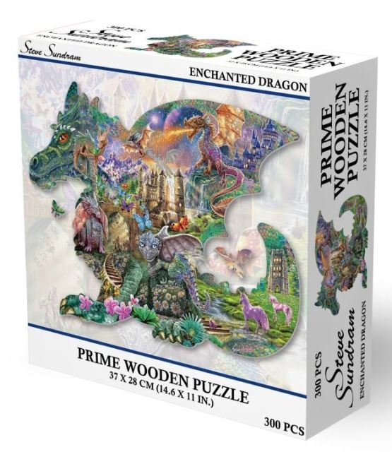 PRIME 3D Drevené PUZZLE - Začarovaní draci 300 dielikov