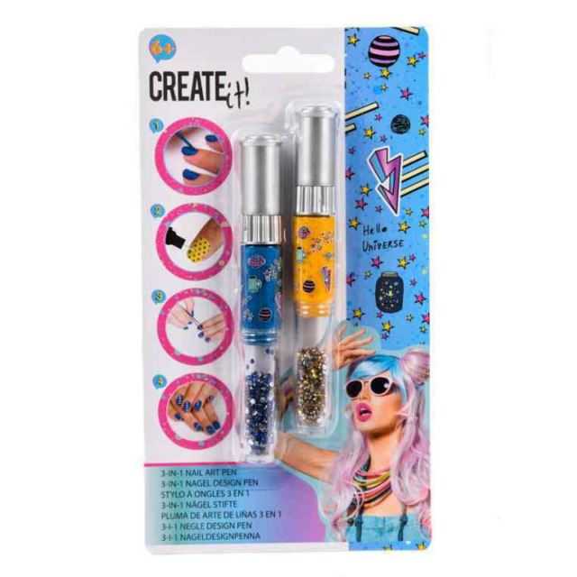 Create it! Nechtové umenie 3 v 1 modro-žltý lak