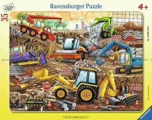 Ravensburger 04155 Puzzle Stavebné stroje v plnom prúde 35 dielikov