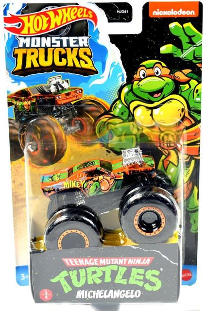 Mattel Hot Wheels® Monster Trucks Želvy Ninja MICHELANGELO, HKM23