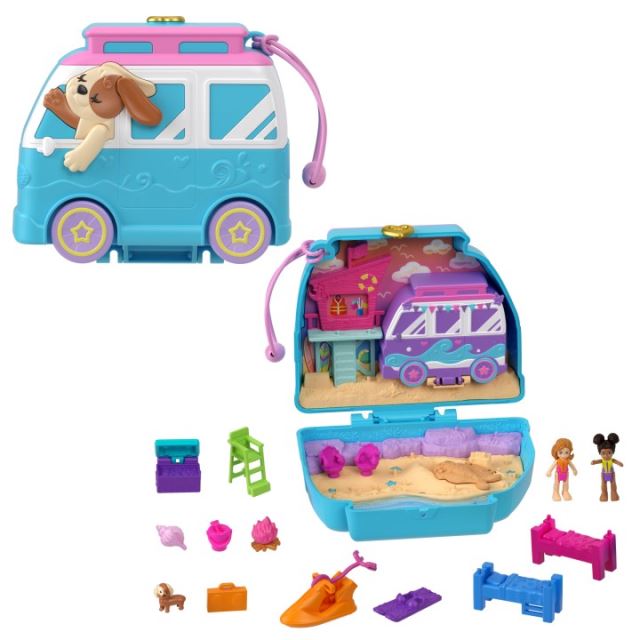 Mattel Polly Pocket Pidi svet do vrecka Psíkova plážová dodávka, HRD36