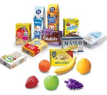 Nákupný košík s potravinami MINI OBCHOD modrý (2)