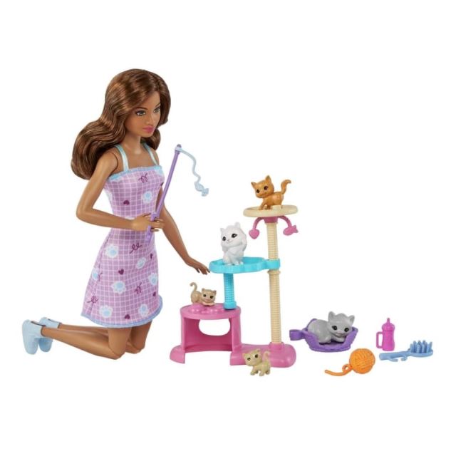 Mattel Barbie bábika s mačiatkami, HHB70