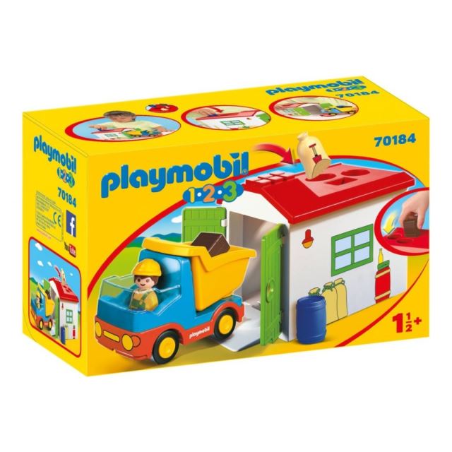 Playmobil 70184 Vyklápěcí auto s garáží, vkládačka (1.2.3)